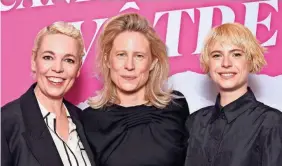  ?? PASCAL LE SEGRETAIN/GETTY IMAGES ?? Colman, from left, Thea Sharrock and Jessie Buckley attend the film’s Paris premiere in February.