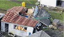  ?? PHOTO: SUPPLIED/HOROWHENUA DISTRICT COUNCIL ?? Smashed . . . Heavy winds hit Levin in Horowhenua yesterday, damaging buildings, bringing down trees and power lines and wrecking vegetable crops.