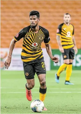  ?? GALLO IMAGES/ SYDNEY SESHIBEDI ?? HYPED UP: Kaizer Chiefs defender Yagan Sasman is hyped up ahead of the Soweto derby at the FNB Stadium on Wednesday.