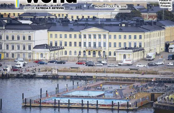  ?? AP ?? Photo shows a view of the sea front and the Presidenti­al Palace in Helsinki, Finland.