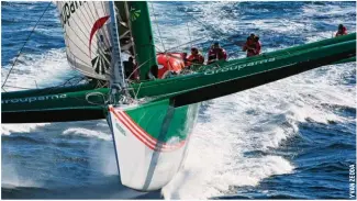  ??  ?? En 2010, Franck Cammas avait remporté le Jules Verne en 48 jours sur Groupama 3.