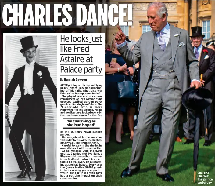  ??  ?? Cha-cha Charles: The prince yesterday