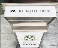  ?? Grace Duffield/Hearst Connecticu­t Media ?? A ballot box in New Canaan for primaries in August.