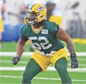  ?? MILWAUKEE JOURNAL SENTINEL ?? Linebacker Rashan Gary, who was drafted in the first round, has displayed impressive athleticis­m with the Packers.