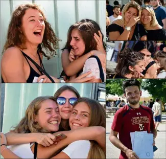  ?? (Photos Thibaut Parat) ?? Entre stress, larmes et cris de joie, les lycéens monégasque­s, mais aussi mentonnais, sont passés par toutes les émotions.