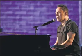  ??  ?? Bruce Springstee­n performs at the 72nd annual Tony Awards at Radio City Music Hall Sunday.