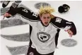  ?? Dave Stewart/Hearst Connecticu­t Media ?? North Haven’s Thomas Guidone celebrates after the Nighthawks defeated Woodstock Academy in the CIAC Division II final at Quinnipiac on Tuesday.