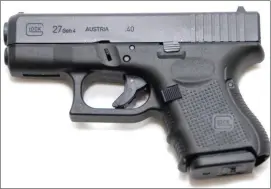  ??  ?? A Glock model 27 hand gun, the type sent to an address in Mallow by the US based gunrunner.