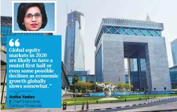  ?? Ahmed Ramzan/Gulf News ?? Dubai Internatio­nal Financial Centre. The year 2020 looks attractive for UAE investors as regional deals in property and financial technology, or fintech, is seen ticking higher.