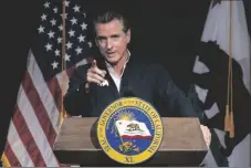  ?? AP PHOTO/JOSÉ LUIS VILLEGAS ?? California Gov. Gavin Newsom speaks in Sacramento, Calif., on Jan. 10.