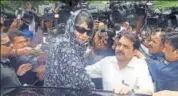  ?? SONU MEHTA/HT ?? J&K chief minister Mehbooba Mufti Sayeed after meeting home minister Rajnath Singh in New Delhi on Saturday.