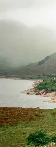  ??  ?? Above: Mist over
Loch Cluanie in the early kilometres can’t obscure the beauty of this region