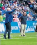  ??  ?? Pepe Mel y Eusebio en Riazor.