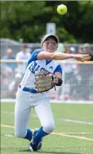  ?? Steph Chambers/Post-Gazette ?? Connellsvi­lle's Abby King is a senior shortstop and four-year starter for the Falcons. She opened the season with a three-run home run in the first inning against Hempfield.