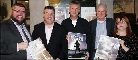  ??  ?? At the launch of the Wexford Drama Group season of plays were Paul Walsh, director of Proof; Cllr George Lawlor, who launched the season; Alan Corcoran, director of The Man from Clare; Phil Lyons, director of Little Gem and Carol Long, chairperso­n.