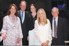  ??  ?? Gina and Neal Pendergraf­t (from left), Rachel Pendergraf­t and Marti and Kelly Sudduth help support arts education at a previous Winemaker’s Dinner at the Walton Arts Center in Fayettevil­le.