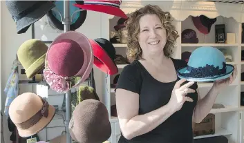  ?? GREG PENDER ?? Sherri Hrycay is owner of Sova Hat Shoppe - a combined studio and retail store in City Park .