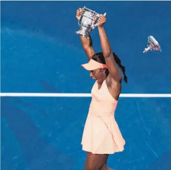  ?? FOTO: DPA ?? Da lupft’s jeden Deckel: Sloane Stephens freut sich über ihren ersten Grand-Slam-Triumph.