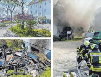  ?? FOTOS: FEUERWEHR WEINGARTEN ?? Das Feuer bewirkte eine massive Rauchentwi­cklung und verkohlte das Mobiliar in der Wohnung.