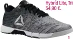  ??  ?? 1. Zapatilla Speed Her TR, Reebok, 99,95 €. 2. Sujetador Triaction Hybrid Lite, Triumph, 54,90 €.