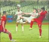  ?? SAMIR JANA/HT ?? Sunil Chhetri scored India’s opening goal on Saturday.