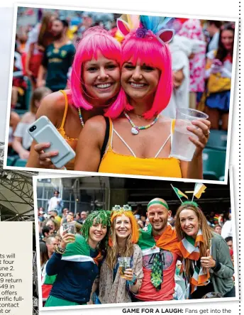  ??  ?? GAME FOR A LAUGH: Fans get into the spirit of things at the Rugby Sevens tournament in Hong Kong
