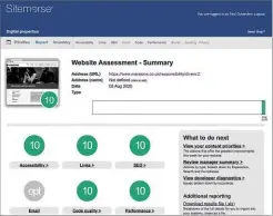  ??  ?? BELOW With Sitemorse, I can see at a glance if one of our sites needs fixing
