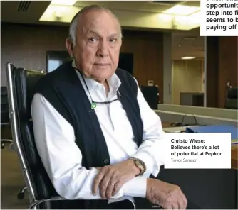  ?? Trevor Samson ?? What it means: Wiese is back, the company is growing its SA footprint, a Brazilian acquisitio­n offers a new offshore opportunit­y and a step into fintech seems to be paying off
Christo Wiese: Believes there’s a lot of potential at Pepkor
