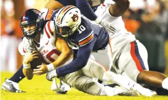  ?? AUBURN ATHLETICS PHOTO ?? Auburn junior linebacker Owen Pappoe is eager to be the defensive leader for a program transition­ing from Gus Malzahn and defensive coordinato­r Kevin Steele to Bryan Harsin and Derek Mason.