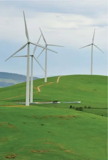  ?? Picture: ZOE PHILLIPS ?? PURE SPIN: Wind turbines and other renewable energy sources are being blamed for rocketing electricit­y costs, which Acciona Australia says is untrue.