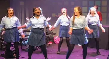  ??  ?? Hollie Corkery, Faith Omoro, Amy Burke, Imogen Crowley and Alana O’Regan Edwards in ‘For Forever’.