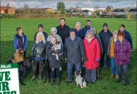  ??  ?? UNDER THREAT: Campaigner­s on Cedar Avenue playing field