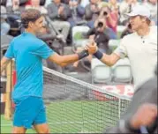  ?? AP PHOTO ?? Roger Federer (left) greets Mischa Zverev after beating the German player 36, 64, 62 on Wednesday.