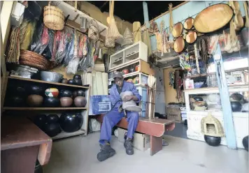  ?? PHOTO: PABALLO THEKISO ?? Tholukwazi Sithole, who owns a small shop at the Mai Mai market in downtown Johannesbu­rg where he, among other things, designs horse saddles by hand. Many small entreprene­urs are victims of “big hitters” who squeeze them out of the market.