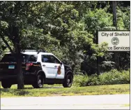  ?? Christian Abraham / Hearst Connecticu­t Media ?? A view of the Shelton Police Department sign on June 21.