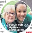  ??  ?? SCRUM FUN Myrtle and Sophie Spence