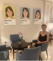  ?? ?? Marie Claire Farrugia and her Pantone works