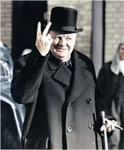  ??  ?? V for Victory: but throughout his career Churchill suffered great personal abuse