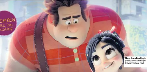  ??  ?? Best buddiesRal­ph (Reilly) and Vanellope (Silverman) are back