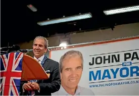  ?? SUPPLIED ?? Mayoral candidate John Palino kicking off his campaign for mayor of Auckland at Metro theatre in Mangere.