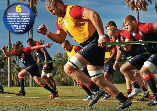  ?? GETTY IMAGES ?? Pulling against the tide: Robshaw (front) may be dropped for the first Test against Australia