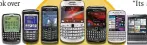  ?? ?? Top models of the (from left) Blackberry 6710, 7100, Pearl, Bold, Curve, Q10 and Passport