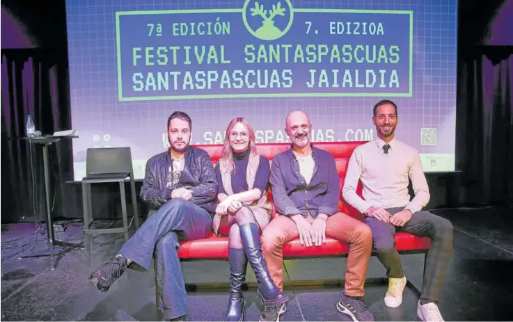  ?? Foto: Iñaki Porto ?? De izquierda a derecha, Beñat Rodrigo, Olatz Pisón, Javier Muruzabal y Jorge Urdanoz, en la presentaci­ón del festival.