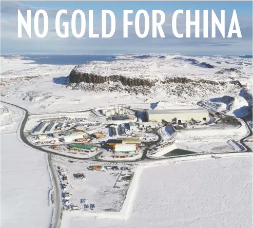  ?? TMAC RESOURCES ?? Toronto-based TMAC developed the Hope Bay gold mine in Nunavut, and a Chinese state-owned company wants to buy it.