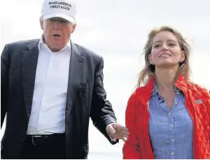  ??  ?? CAMPAIGN TRAIL Trump and Katy Tur, whose book chronicles his unbelievab­le victory