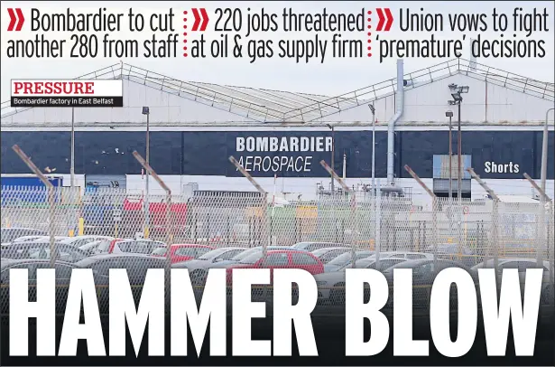  ??  ?? Bombardier factory in East Belfast