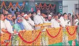  ?? HT FILE PHOTO ?? AIMIM chief Asaduddin Owaisi in Bahraich in July to inaugurate the party’s district unit office.