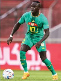  ?? /Getty Images ?? Sadio Mane of Senegal during the Internatio­nal friendly against Iran at Motion Invest Arena on September 27 2022 in Maria Enzersdorf, Austria.