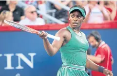  ?? EPA ?? Sloane Stephens reacts after winning a set against Elina Svitolina.