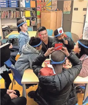  ?? PROVIDED BY HANS MIGUEL ESGUERRA ?? Hans Miguel Esguerra, 29, is shown during a volunteer tutoring session at the Boys and Girls Club of San Francisco. Esguerra came to the U.S. at age 7 from the Philippine­s with his family. He hopes to become a citizen and continue with his career at a global profession­al services firm.